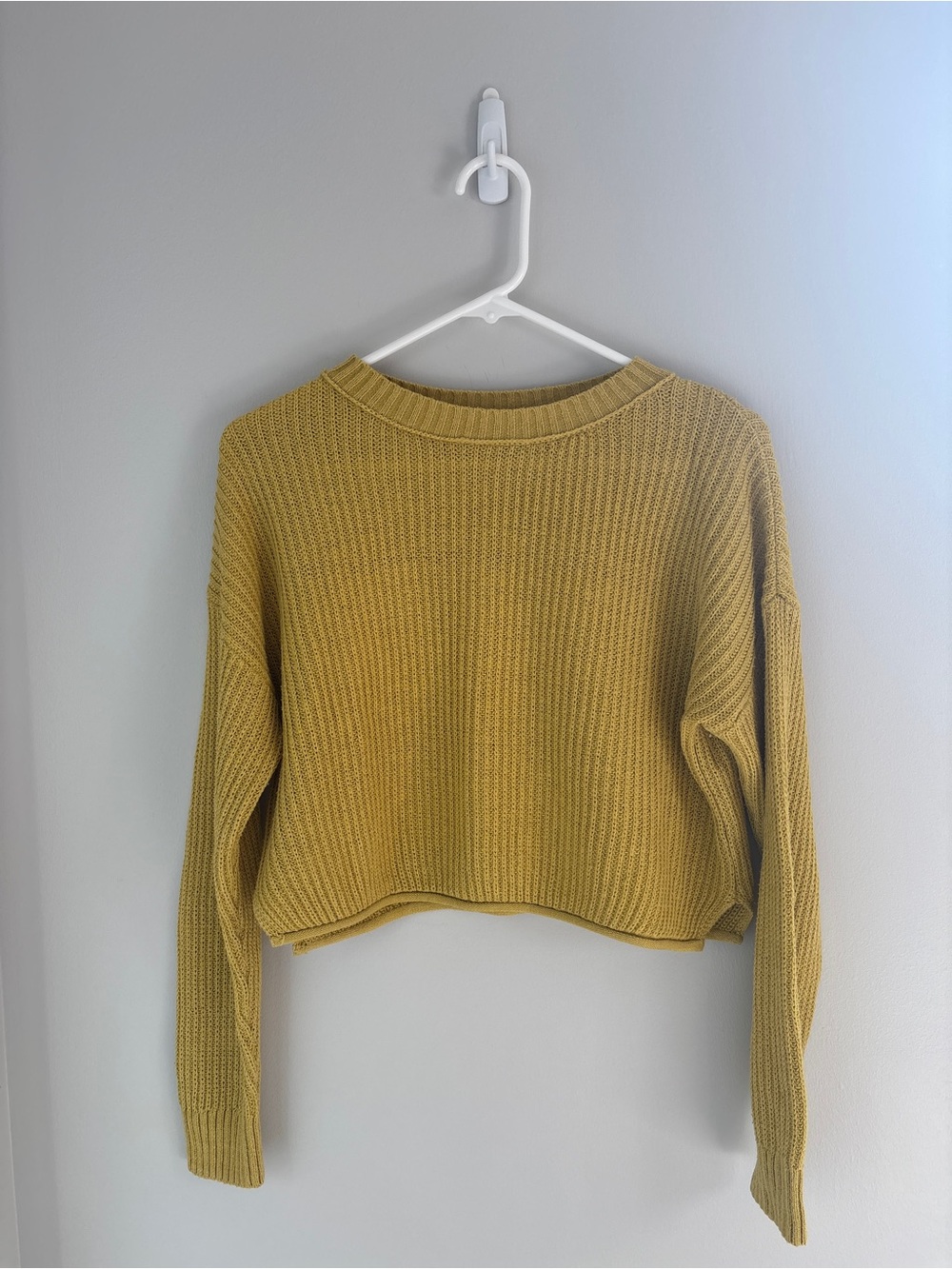 Wild Fable Cropped Knit Sweater in Mustard Yellow